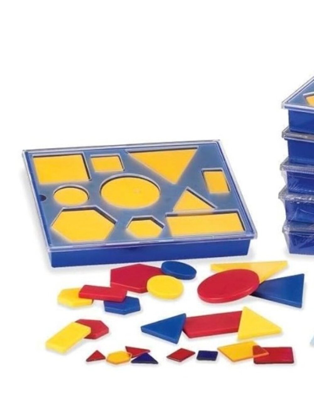 NEW Attribute blocks Desk Set of 60–4 colors 5 Shapes 2 Sizes New